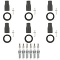 Set of 6 NGK Ruthenium HX Spark Plugs & Coil Boots for Kia Sedona Sorento (2011–2020)
