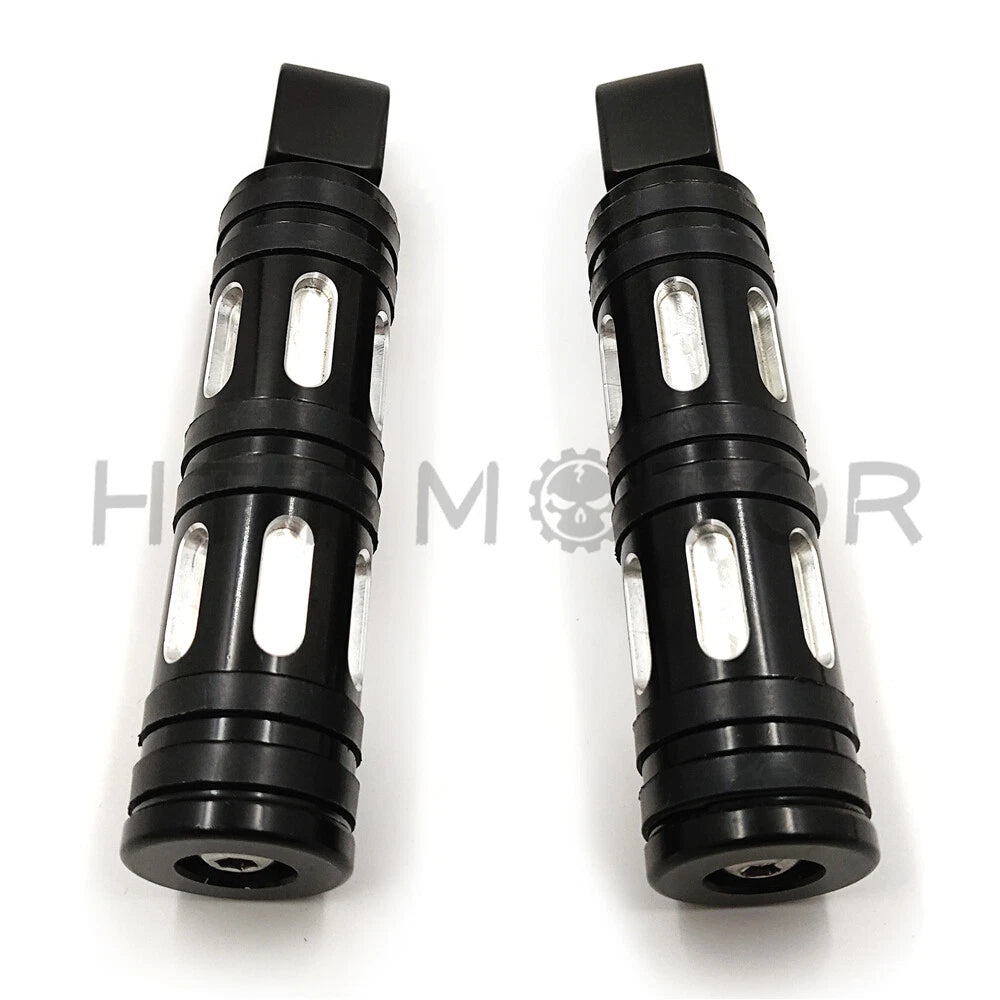 Black Edge Cut Footpegs for Harley Softail Fat Boy FLFB, Fat Bob FX (2018–2023)