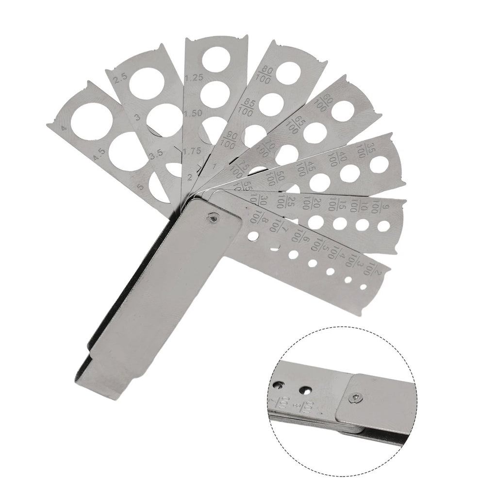 Folding Fan Shape Stainless Steel Tool for Diamond Size Measurement
