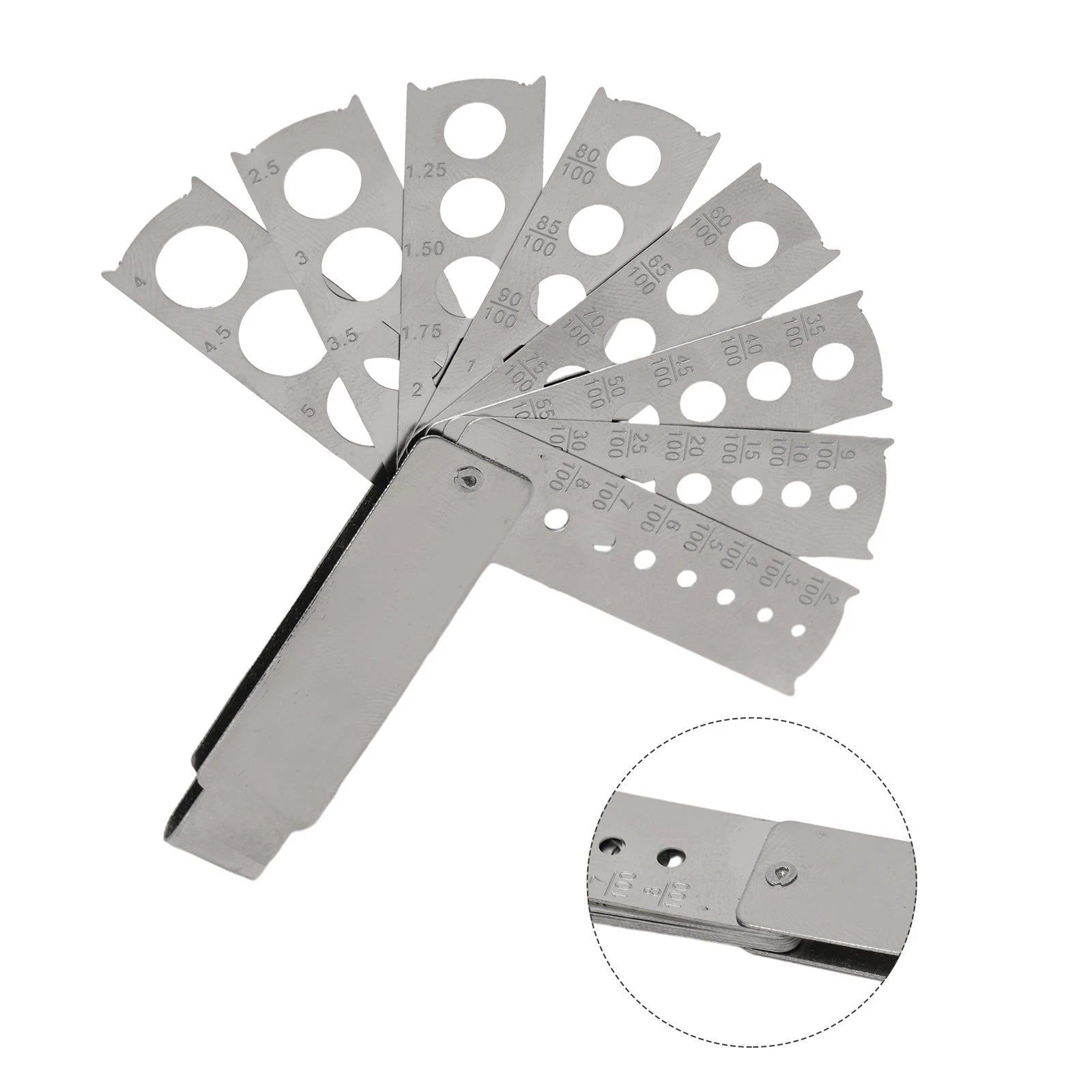 Folding Fan Shape Stainless Steel Tool for Diamond Size Measurement