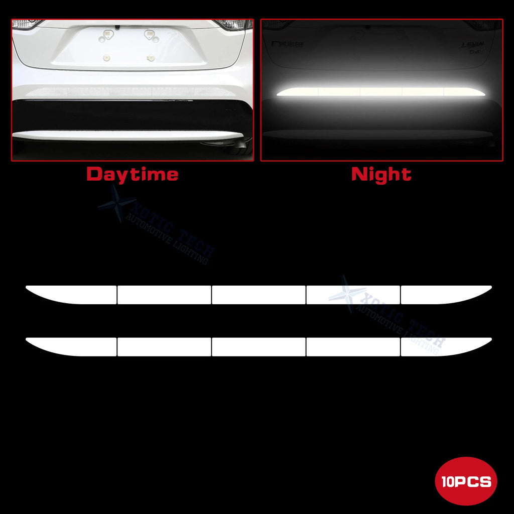 Glowing White 10x Luminous Night Warning Reflective Stickers for Car (—–—)