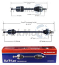 Set of 2 Front CV Axle Shafts for Chrysler Dodge Plymouth (FWD, ABS)