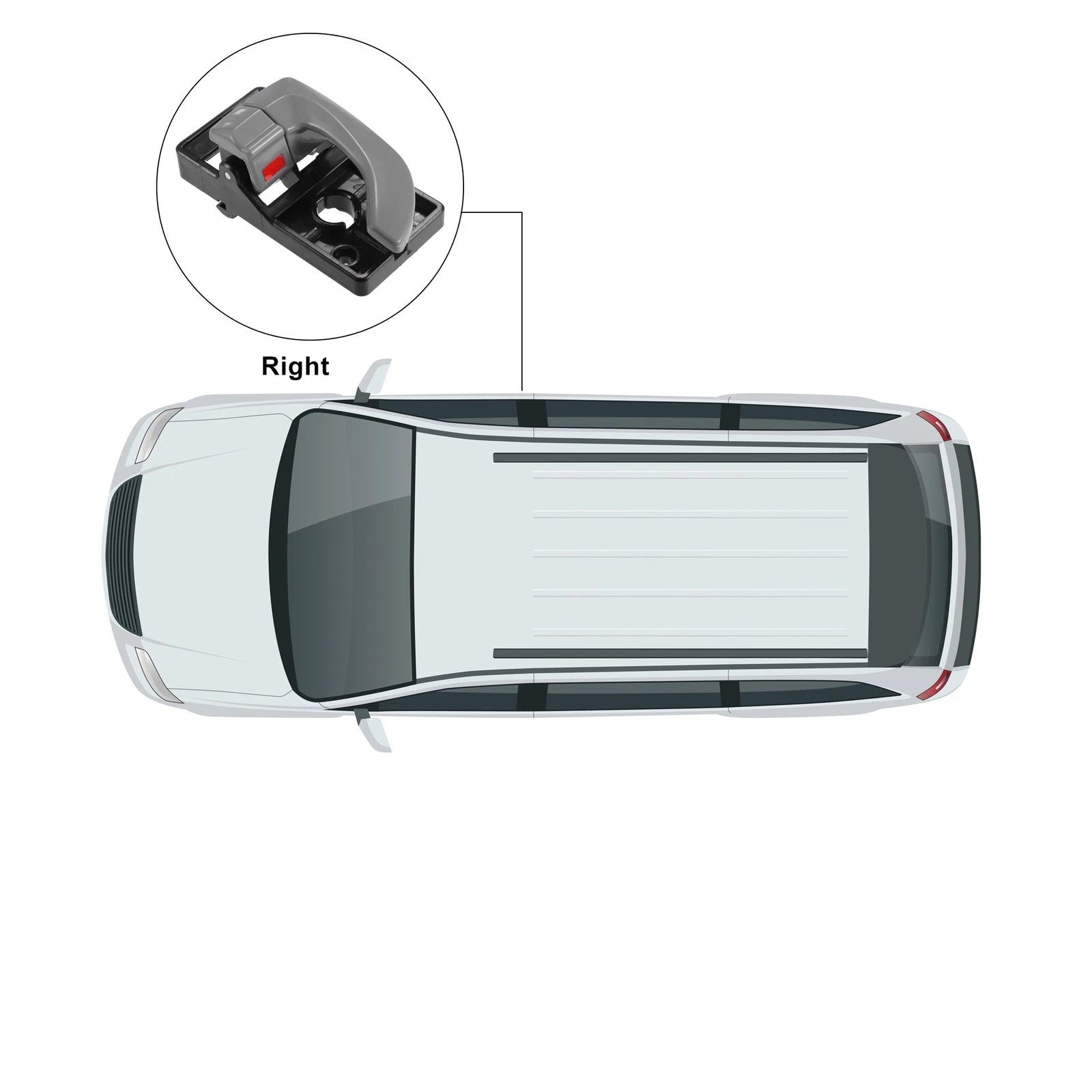 Right Interior Door Handle for Hyundai Tucson (2005–2009) No. 82620-2E000-LM