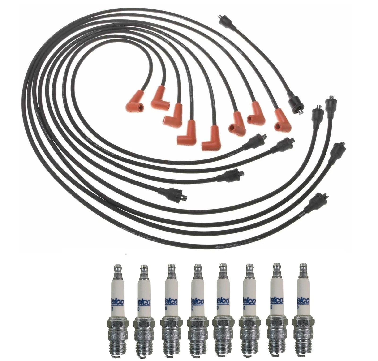 Pro Ignition Wire Set & 8 ACDelco Rapidfire Spark Plugs for Chevy GMC 5.7 V8 (1999–2006)