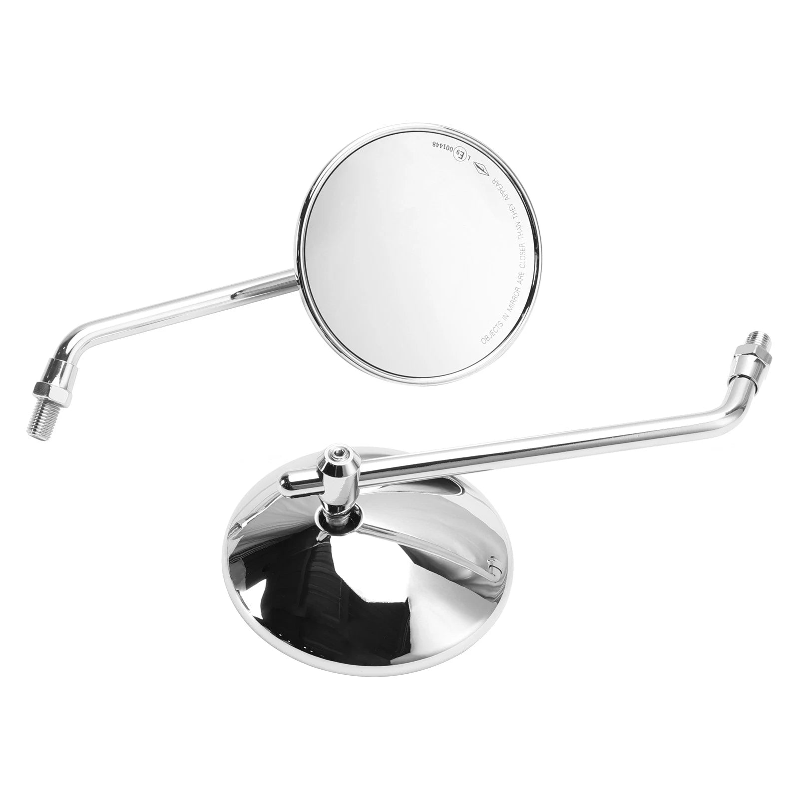 4" Round Chrome Classic Small Mirror for Japanese Bikes (E-Mark M10)