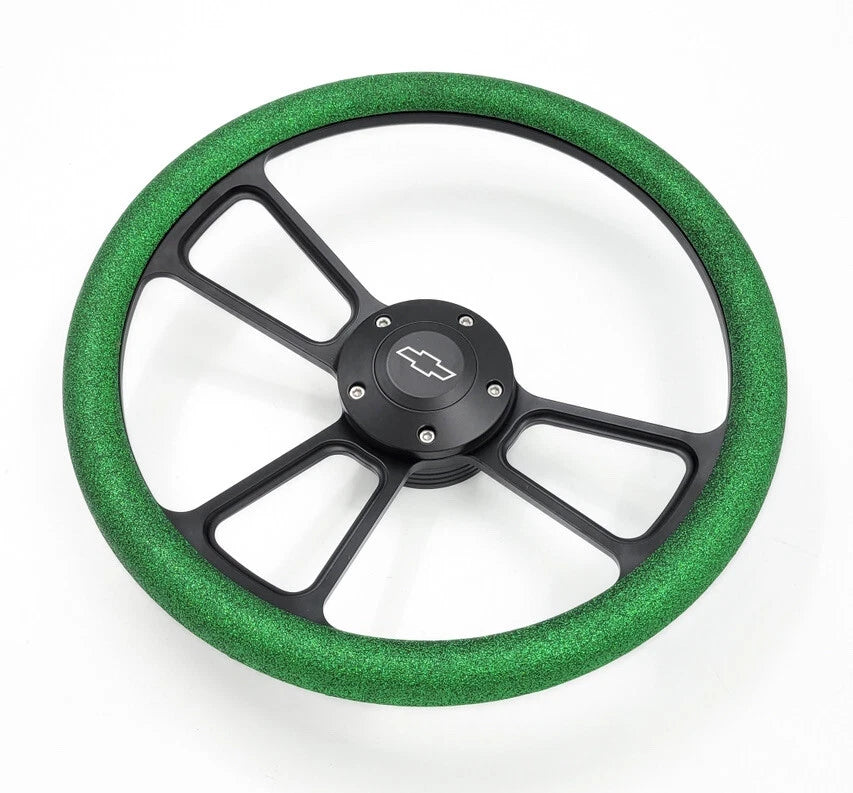 14 Inch Black 5 Hole Steering Wheel for Universal Fit (All Makes) (1900–2026)