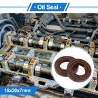 2X Oil Seal Rotary Shaft Seal for Various Models (18x30x7mm) FKM Rubber
