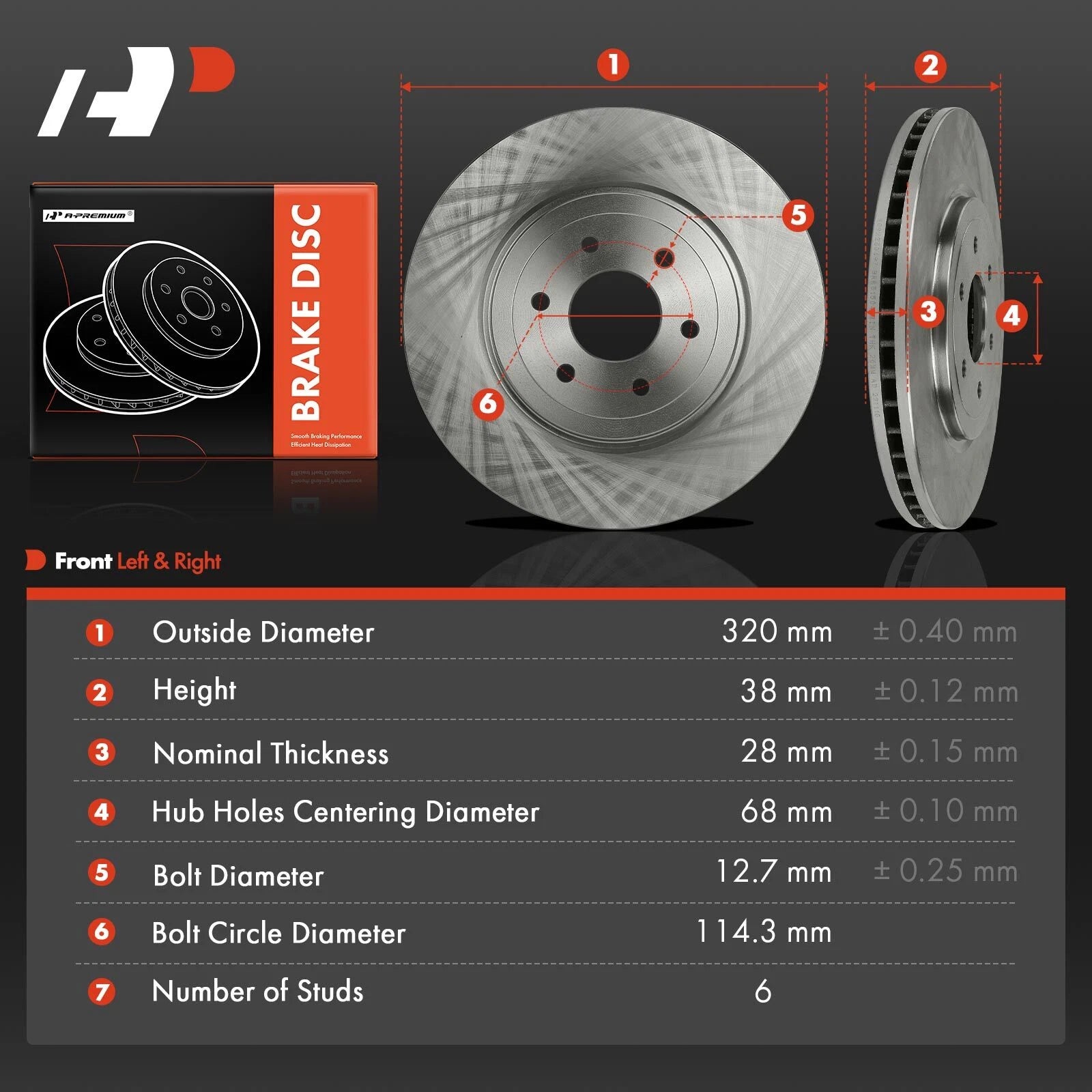 2X Front Disc Brake Rotors for Nissan Pathfinder (2008-2012)