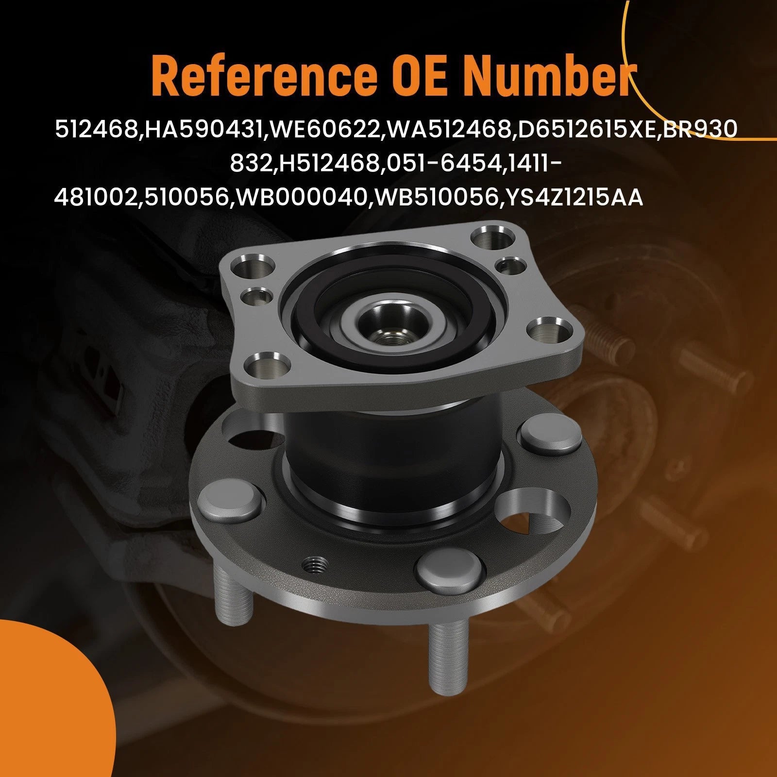 Set of 2 Rear Wheel Hub Bearing Assemblies for Mazda 2 (2011–2014)