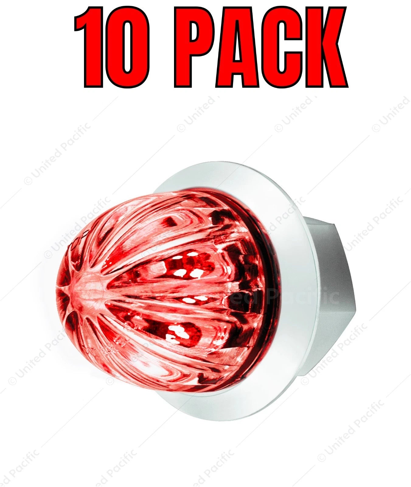 Red LED Clear Lens Dual Function Mini Watermelon Lights for Universal Cars (1 1/8")