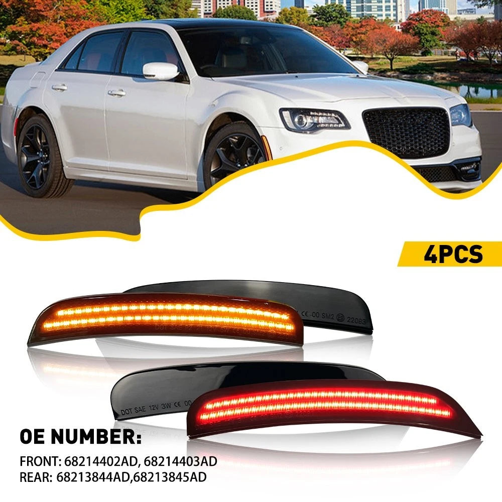 Set of 4 Smoked LED Side Marker Lights for Chrysler 300 (2015–2021)