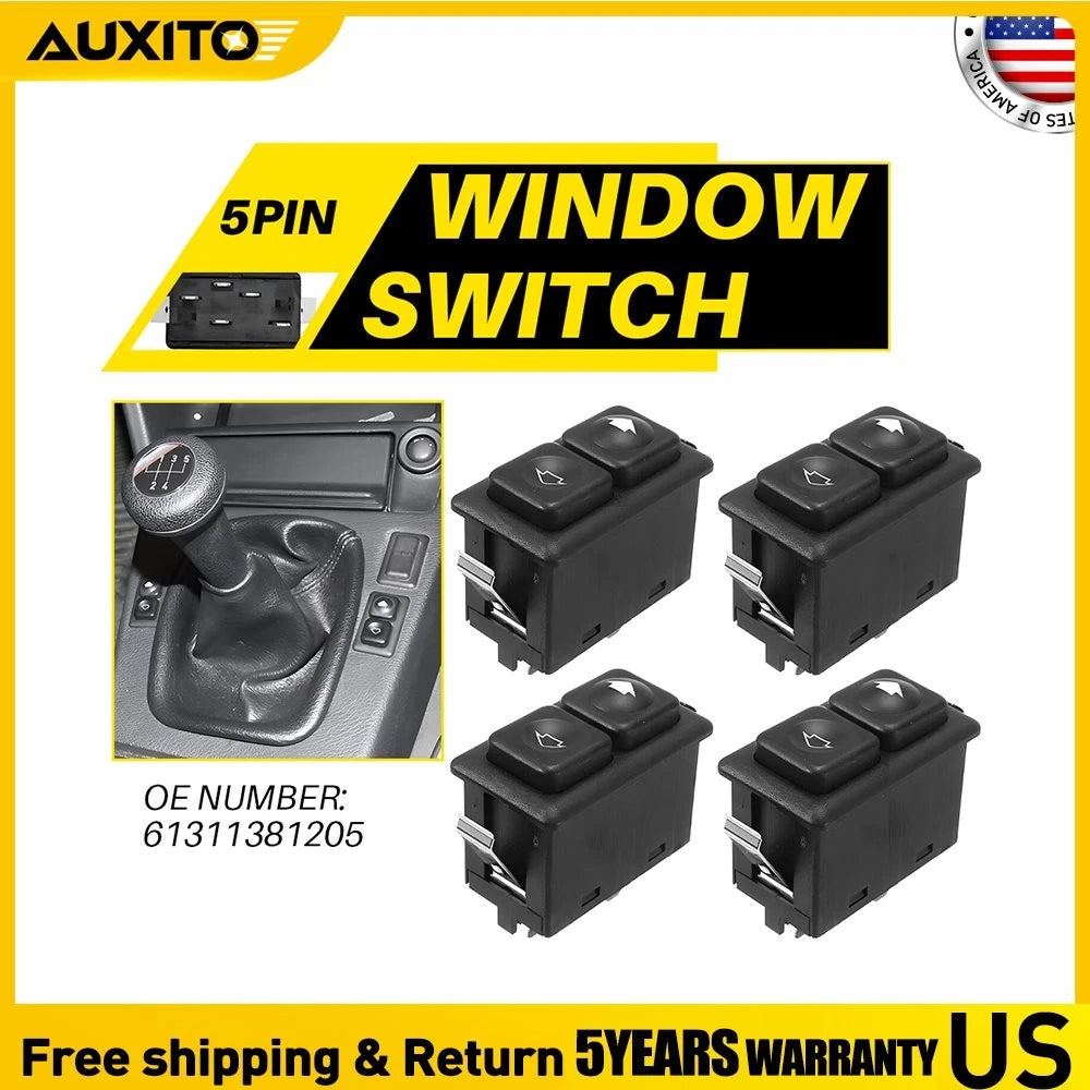Power Window Control Switch for BMW 3 5 6 Series E30 E28 E24 (5Pin 61311381205)
