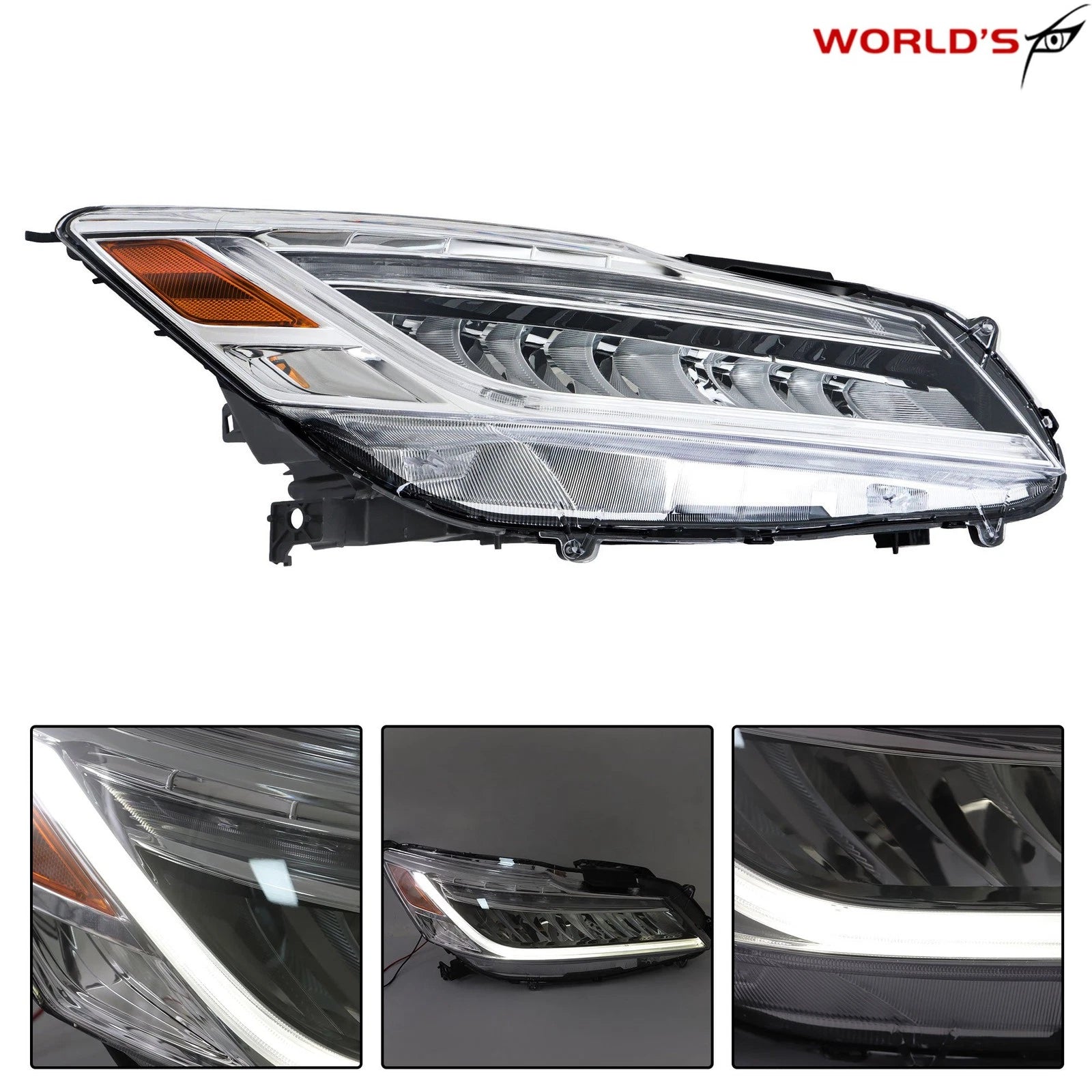 Full LED Headlights for Honda Accord Sedan (2016–2017) Chrome
