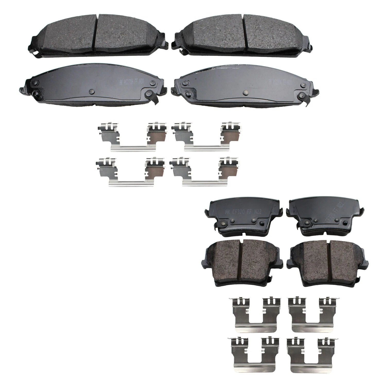 Akebono ProACT Front & Rear Ceramic Disc Brake Pad Kit for Challenger Charger 300 (2006–2023)