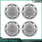 Set of 4 Silver Snap On Full Hub Caps for R14 Tire & Rim (Fits 14")