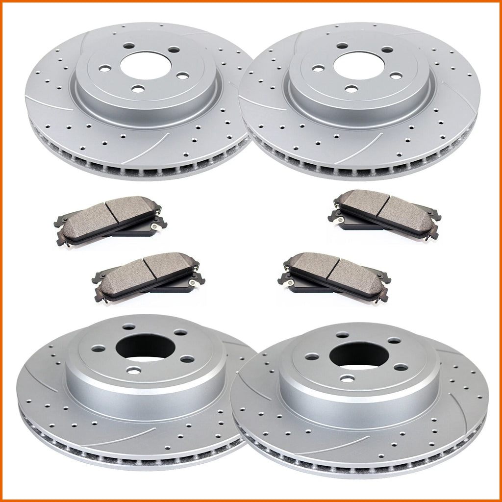 Front Vented Brake Rotor & Ceramic Pad Set for Chrysler 300 Charger (2005–2023)