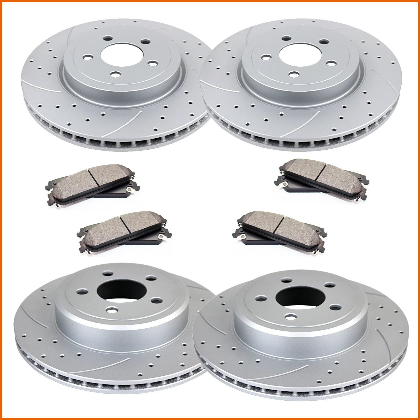 Front Vented Brake Rotor & Ceramic Pad Set for Chrysler 300 Charger (2005–2023)