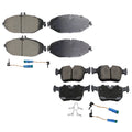 Set of 4 Akebono Euro Ceramic Brake Pads & Wear Sensors for Benz W205 C300 (2015–2021)