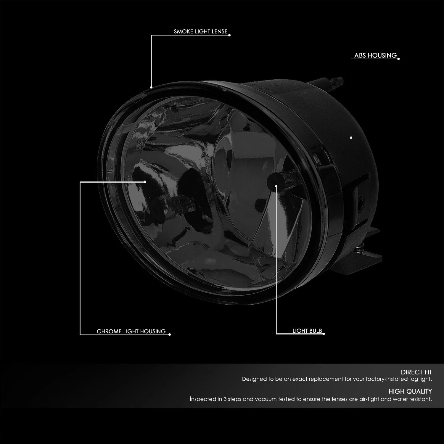 Fog Light Lamps for Nissan Armada (2005–2007) & Titan (2005–2015) - Smoked Lens, Chrome Housing