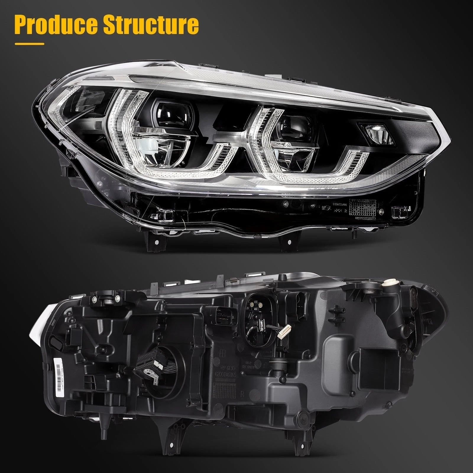 Right Side Full LED Headlight for BMW X4 (2019–2021)