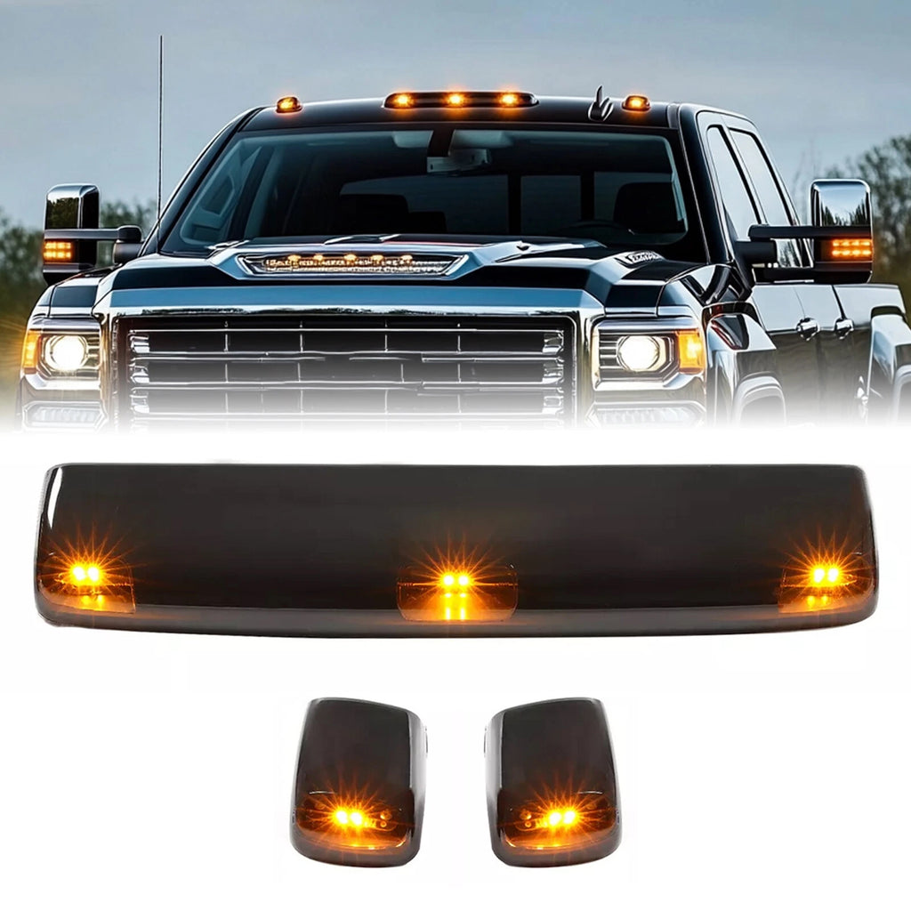 Set of 4 Amber Cab Roof Marker LED Lights for Chevy Silverado GMC 2500HD 3500HD (2015–2019)