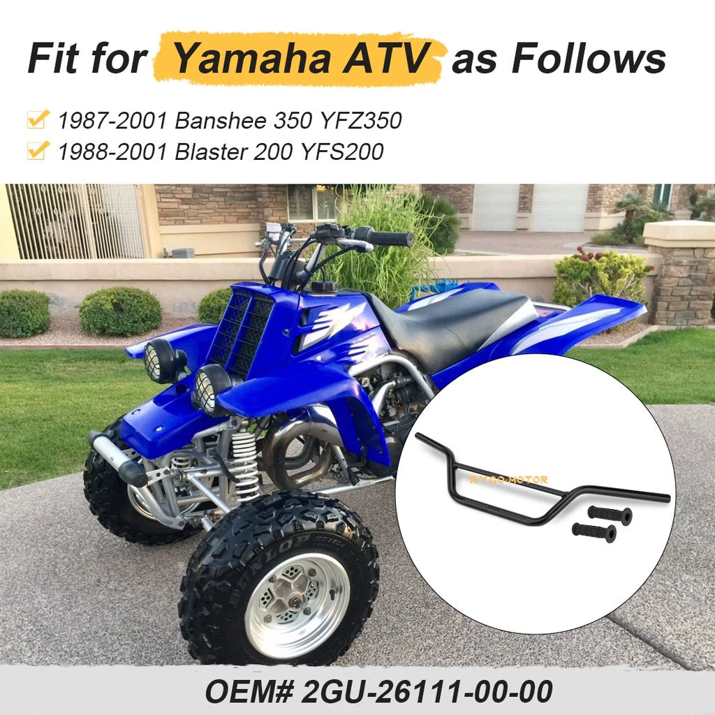 Heavy Duty Handlebar with Grips for Yamaha Blaster YFS200 (1988–2001)