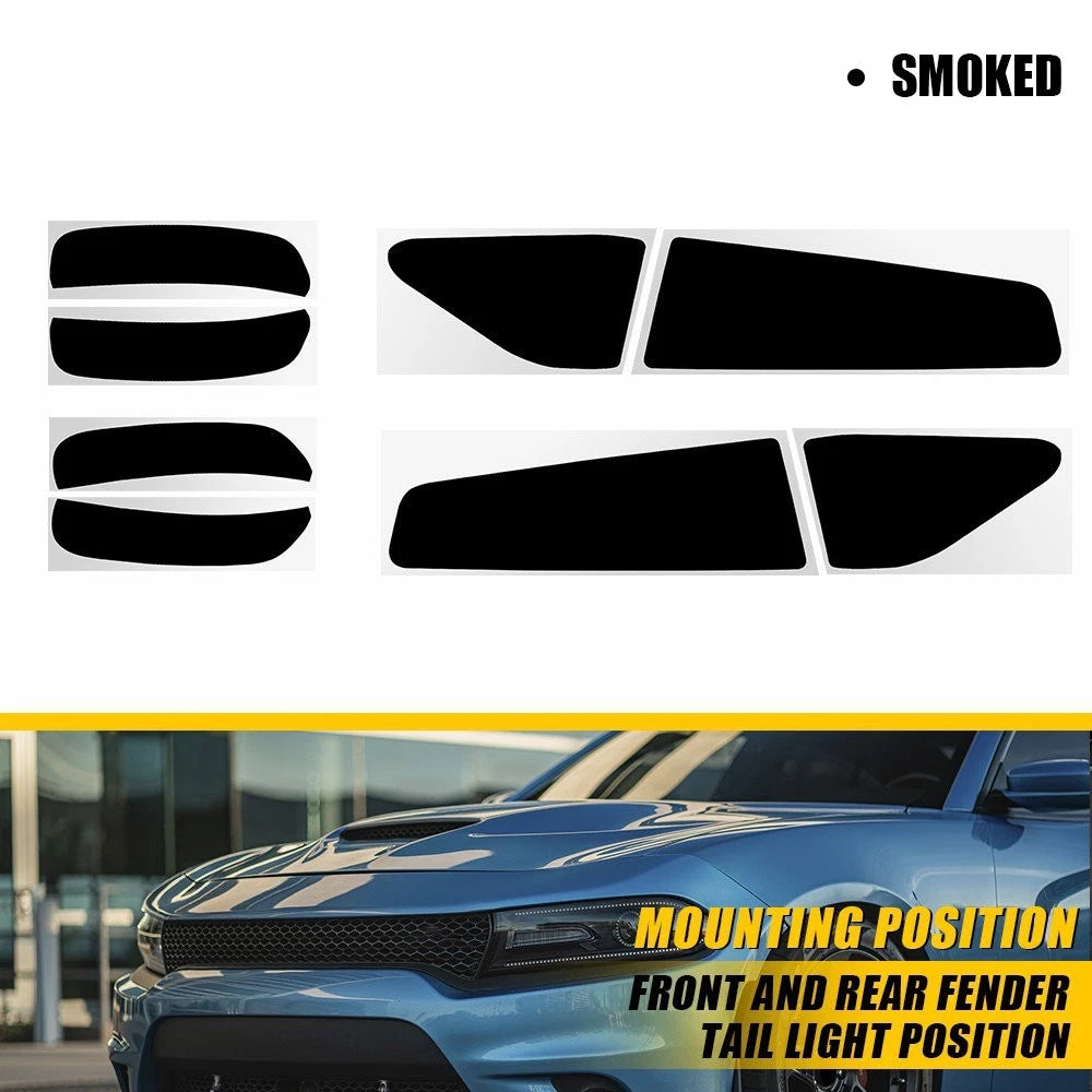 Tail Light Side Marker Smoke Tint Overlay Vinyl Decal for Dodge Charger (2015–2022)