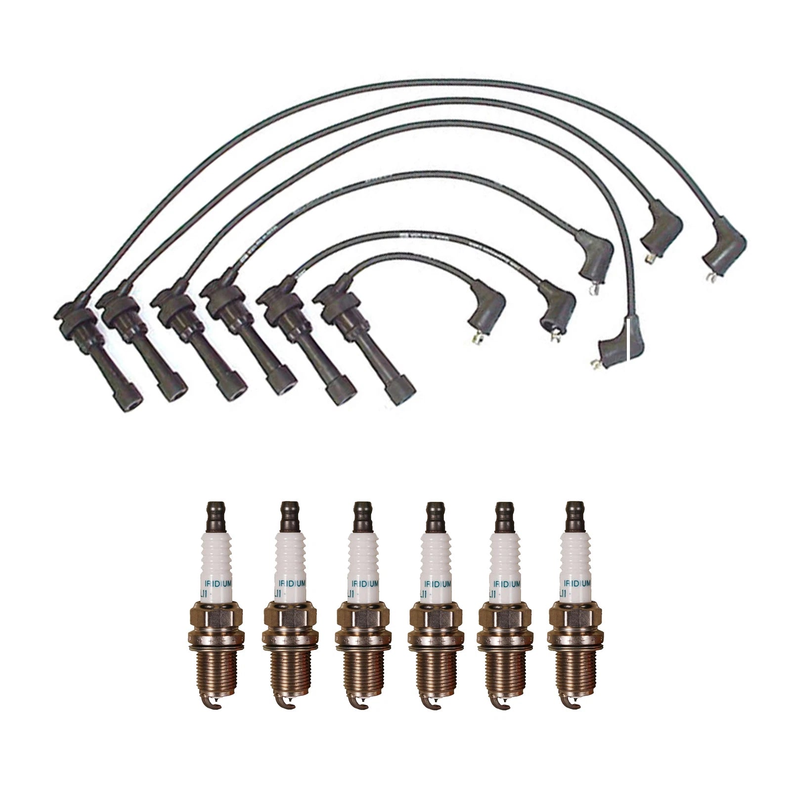 Denso Wire Set & 6 Iridium Spark Plugs for Dodge Mitsubishi