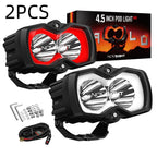 2X NOVSIGHT HALO 4.5'' LED Work Light Bar Spot Pod for Offroad Vehicles