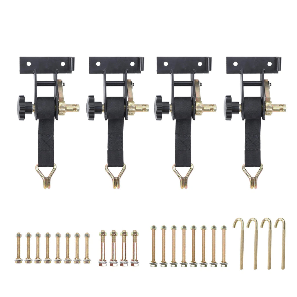 Set of 4 Ladder Rack Ratchet Straps for Truck (1.5" x 7.5')