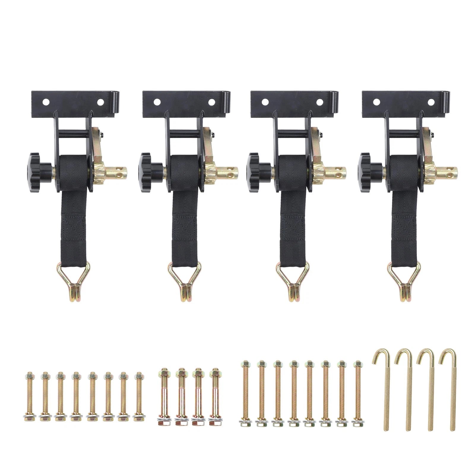 Set of 4 Ladder Rack Ratchet Straps for Truck (1.5" x 7.5')