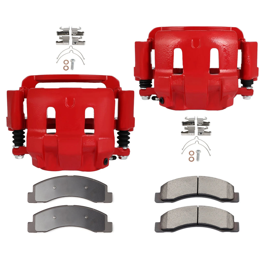 Front Brake Calipers & Ceramic Pads for Ford Excursion F-250 F-350 (1999–2005)