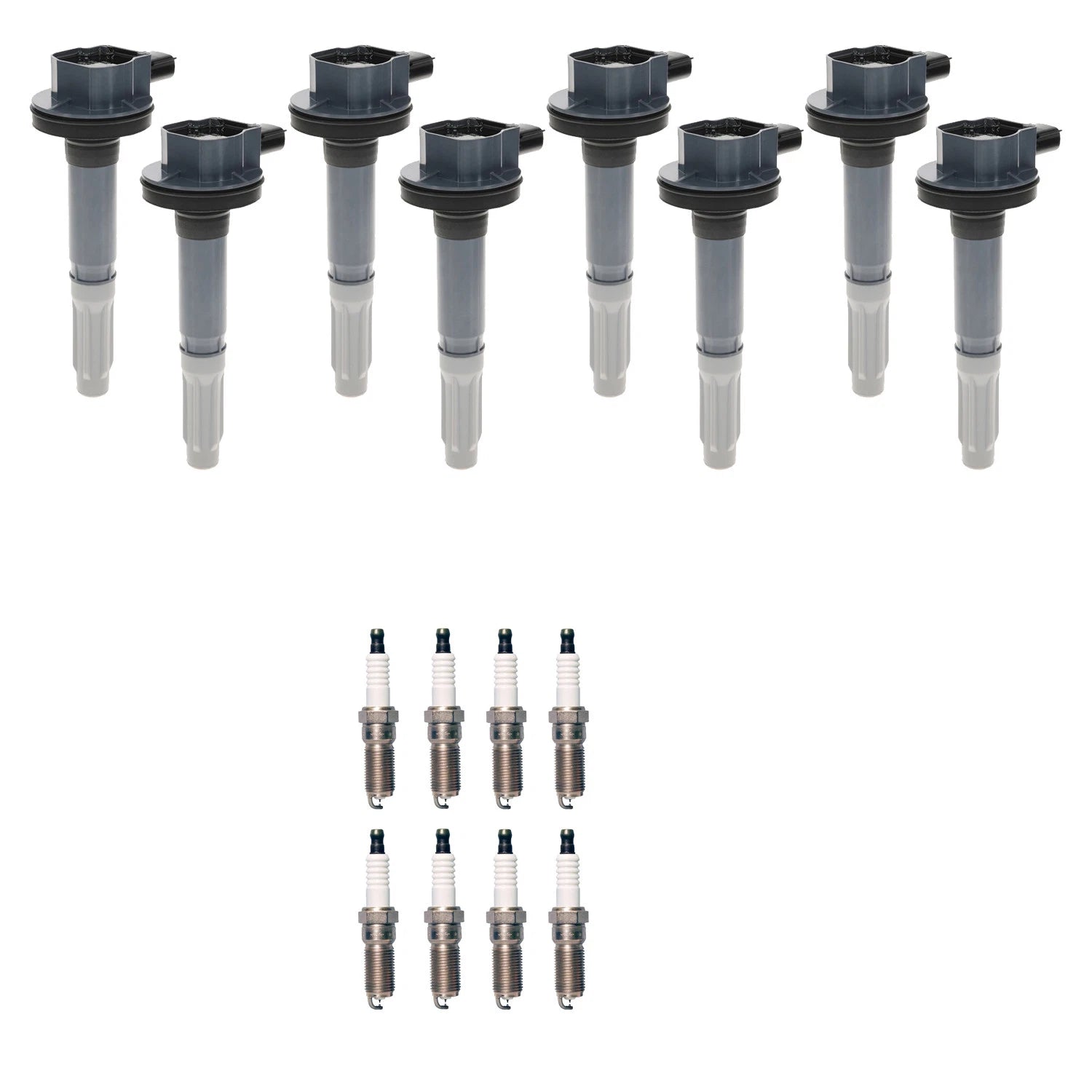 Set of 8 Ignition Coils & Denso Iridium Spark Plugs for F-150 Mustang V8
