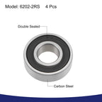 Set of 4 6202-2RS Deep Groove Ball Bearings  