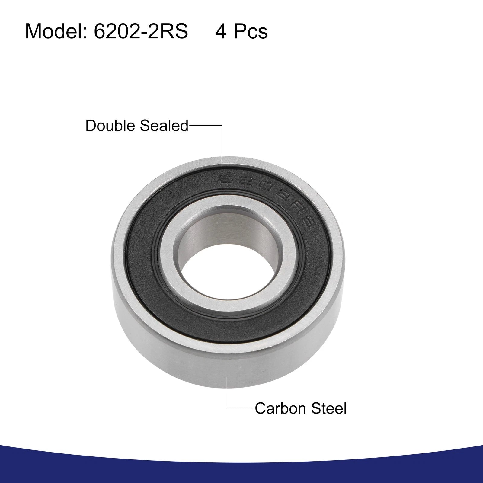 Set of 4 6202-2RS Deep Groove Ball Bearings  