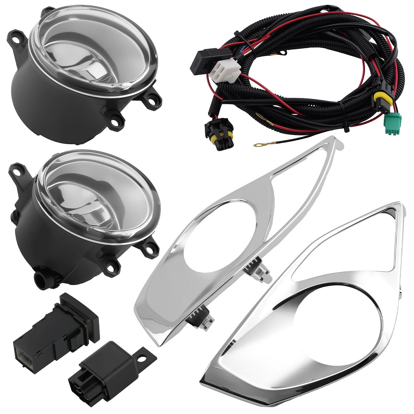 Halogen Fog Lights Set with Cover Bezels & Bulbs for Toyota Avalon (2013–2015)