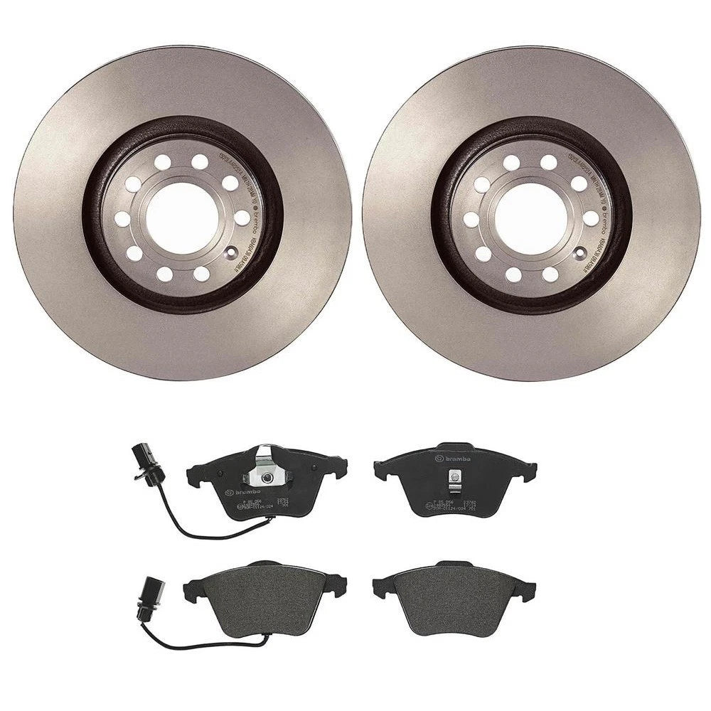 Brembo Front Brake Kit 320mm Disc Rotors Low-Met Pad for Audi A6 (2005–2011)