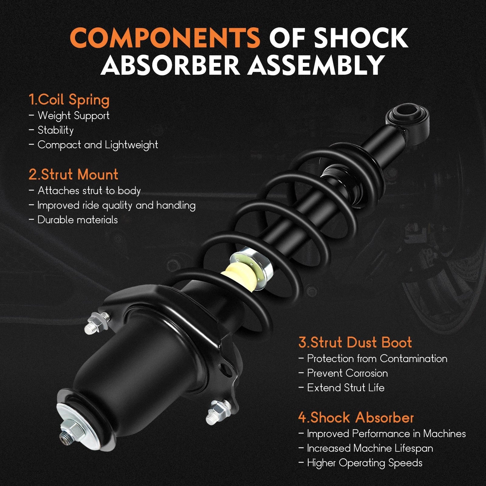Rear Complete Struts and Springs for Toyota Prius (2004–2009)