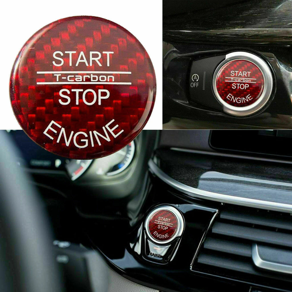 Carbon Fiber Start Stop Button Cap Cover for BMW X5 X6 (2007–2014)
