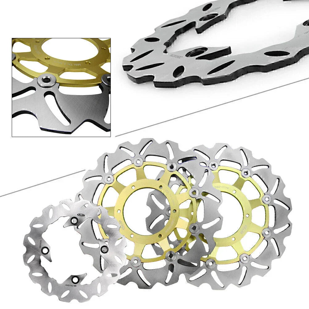 Front & Rear Brake Disc Rotors for Honda CBR600 F4i, VFR800 (2001-2006)
