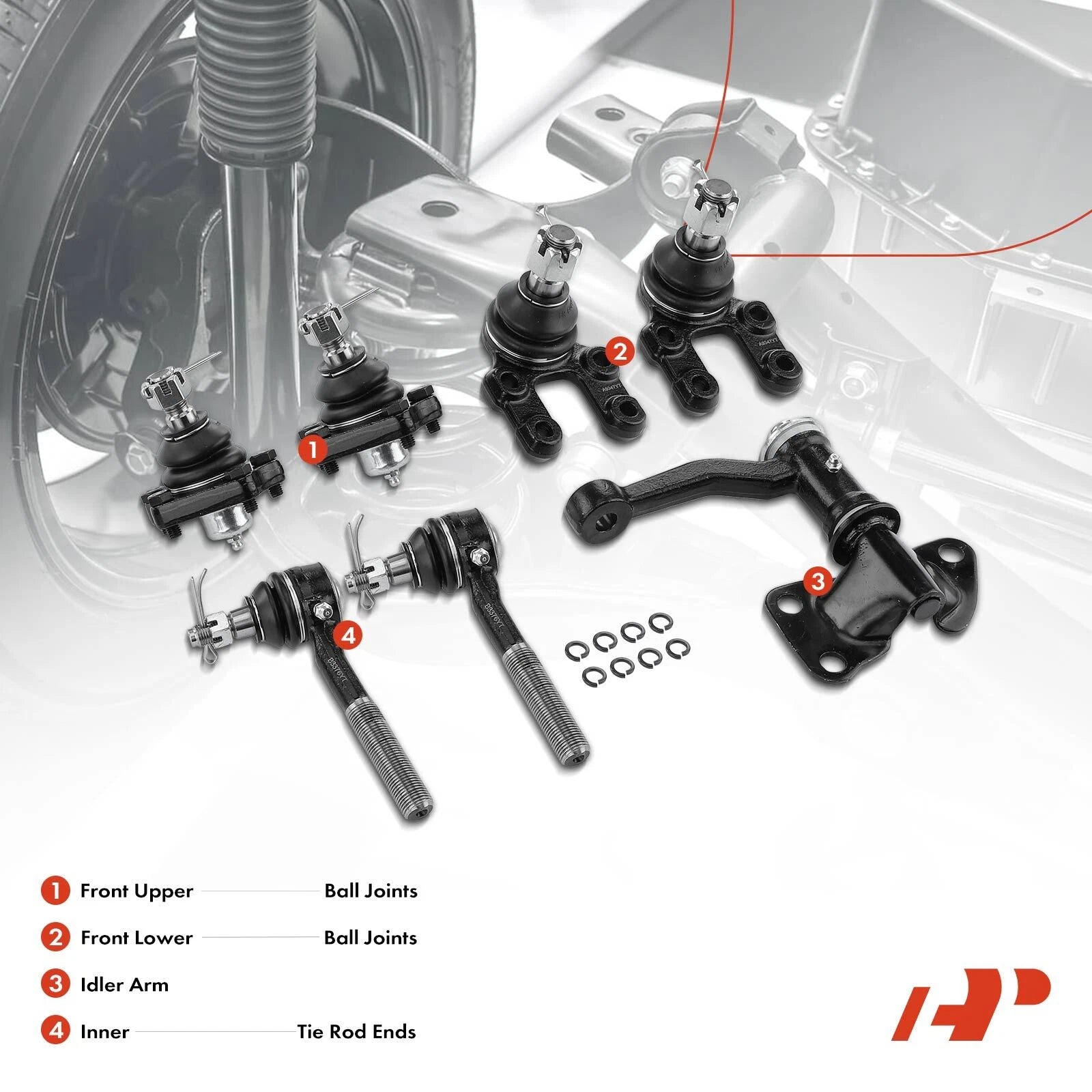 Set of 7 Inner Idler Arm Tie Rod End Ball Joints for Nissan Pathfinder (1986–1995)