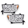 Set of 2 Clear Headlights for Toyota Tundra, Sequoia (2007–2017)