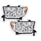 Set of 2 Clear Headlights for Toyota Tundra, Sequoia (2007–2017)