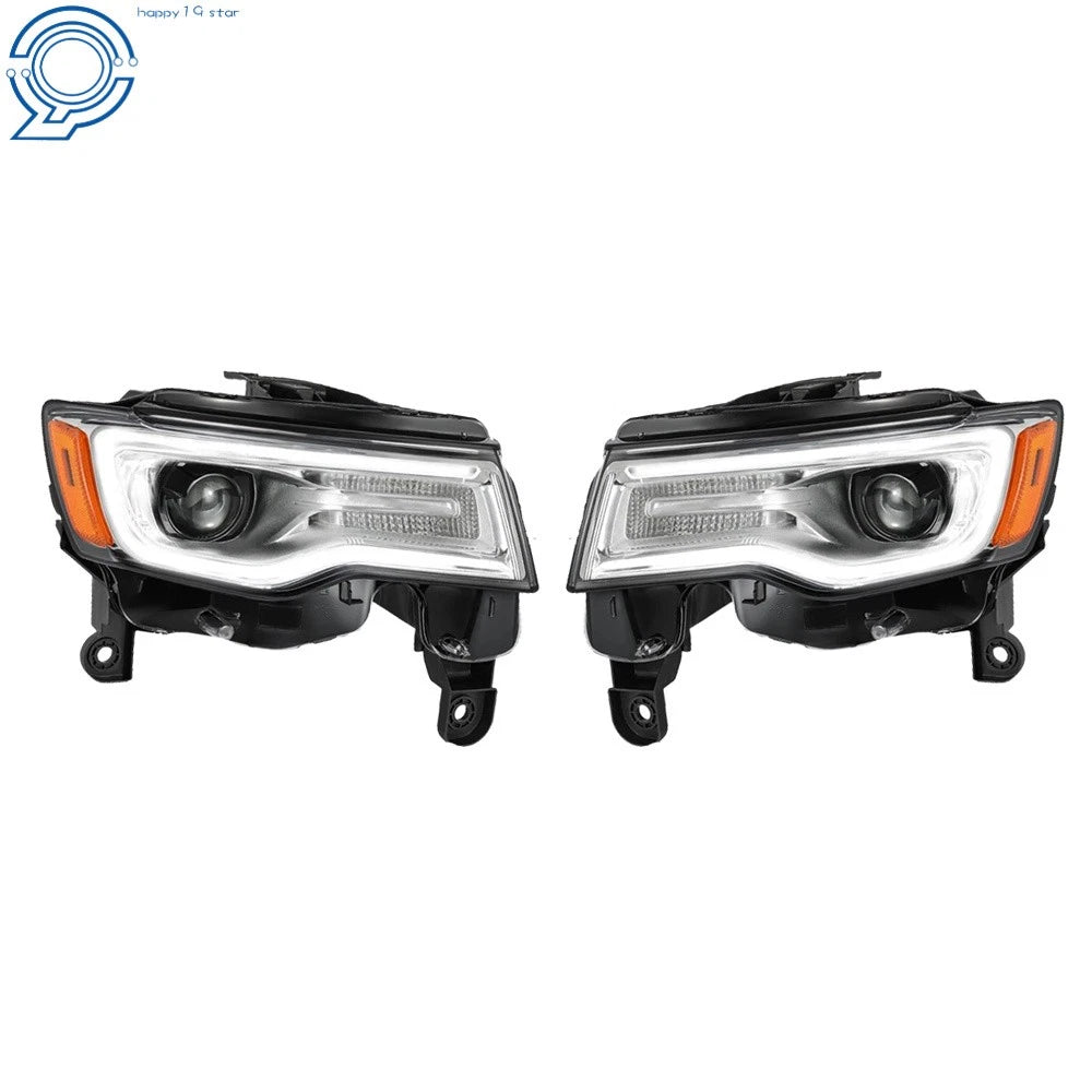 Set of 2 Chrome HID Headlights for Jeep Grand Cherokee (2017-2021)