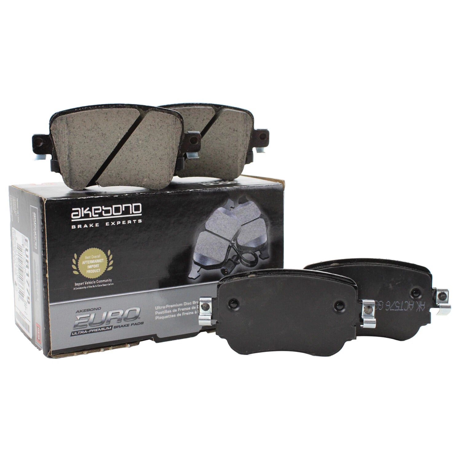 Set of 4 Rear Akebono Euro Ceramic Brake Pads for Audi Q3 Quattro, VW Golf, Passat