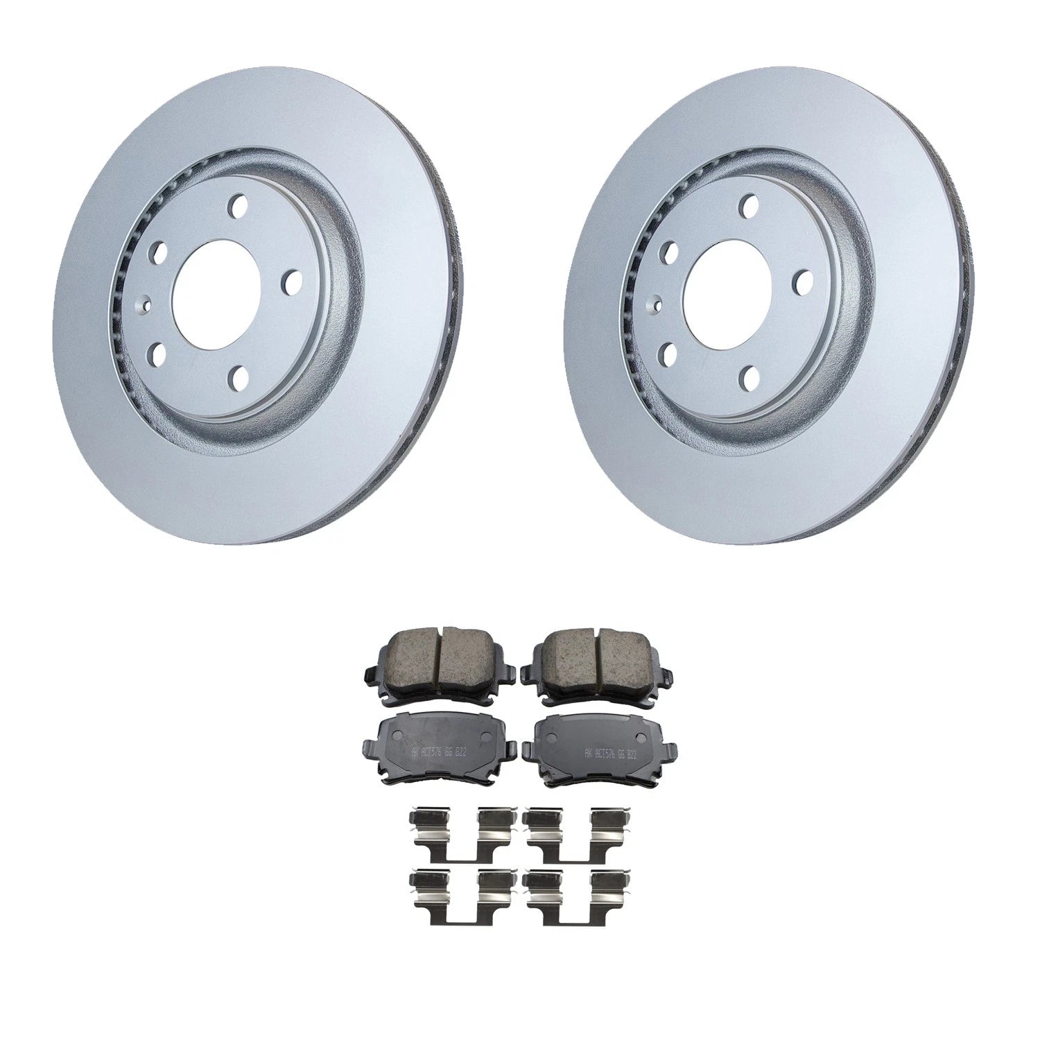 Hella Rear Rotors & Akebono EURO Ceramic Disc Brake Pads Kit for Audi S4 (2005–2009)