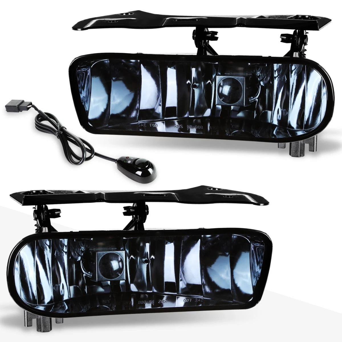 Smoked Lens Front Bumper Fog Lights + Switch Pair for Cadillac Escalade (2002–2006)