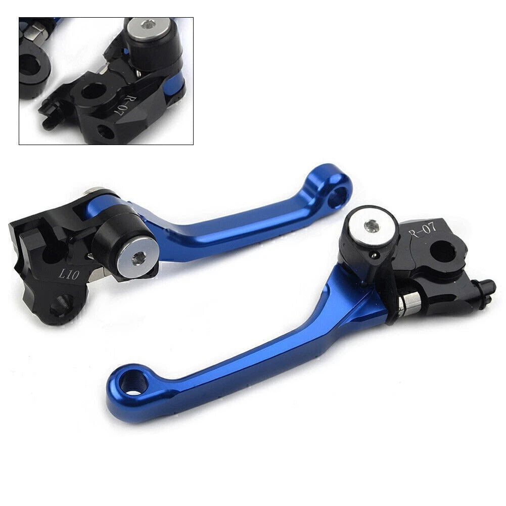 2X CNC Pivot Brake Clutch Levers for Honda CRF250R CRF450R (2007–2022) Blue