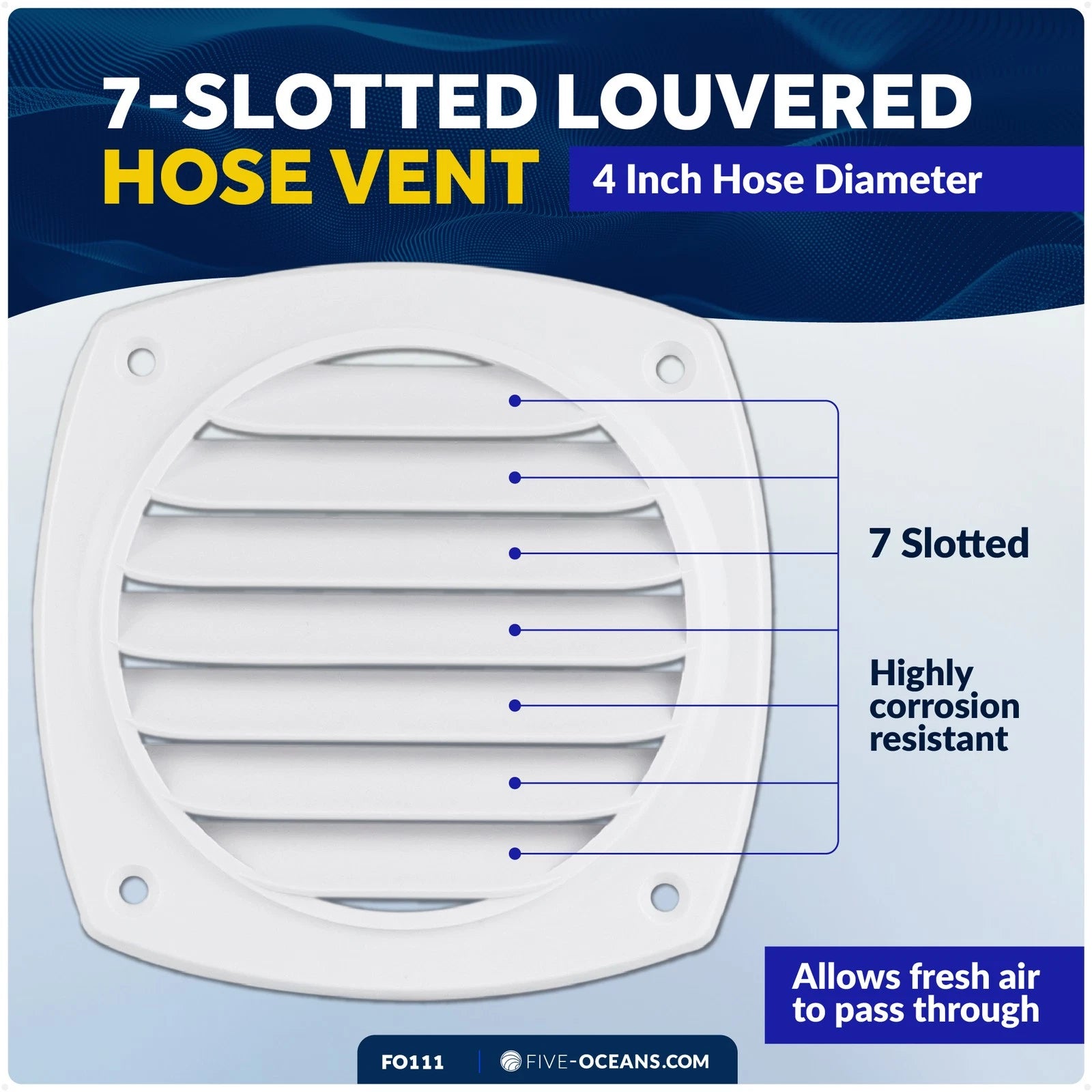 7-Slotted Louvered Hose Vent for FO111 (4-inch Hose Diameter)