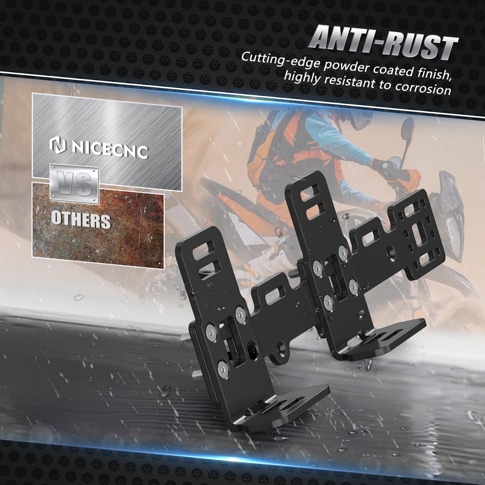 Pair Anodized L-shaped Luggage Side Rack Bracket for KTM 790 Adventure (2019–2024)